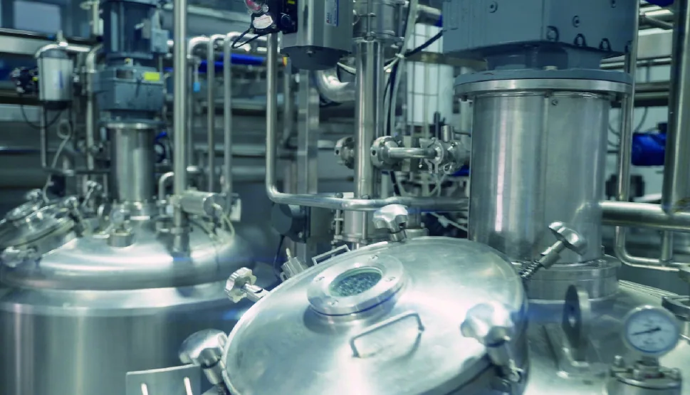 Stainless-steel enzymatic processing equipment at Pet Secret's factory